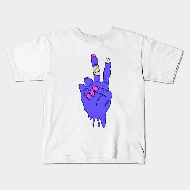 ZOMBIE PEACE SIGN Kids T-Shirt by ButterflyX